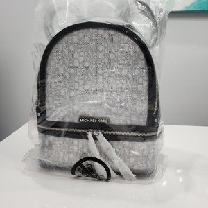 Michael Kors Rhea Zip Clear/Blk MD Backpack